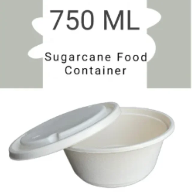 100% Natural 750ML LEAKPROOF Sugarcane Pulp Bagasse Round Bowls for Soups Salad Food Takeaway Hotel Home Kitchen Birthday