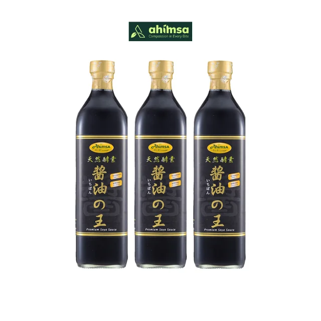 Halal BRC Liquid Glass Bottle Dipping Ahimsa Brand Vegetarian Classic Soya Sauce