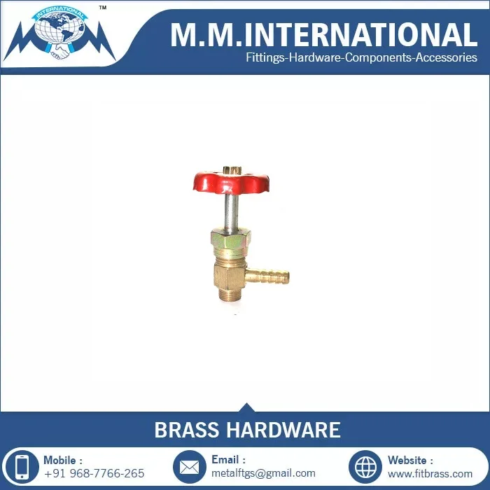 Easy Installation Brass Needle Gas Cock Valve Used for Controlling Liquid and Gas From Indian Supplier