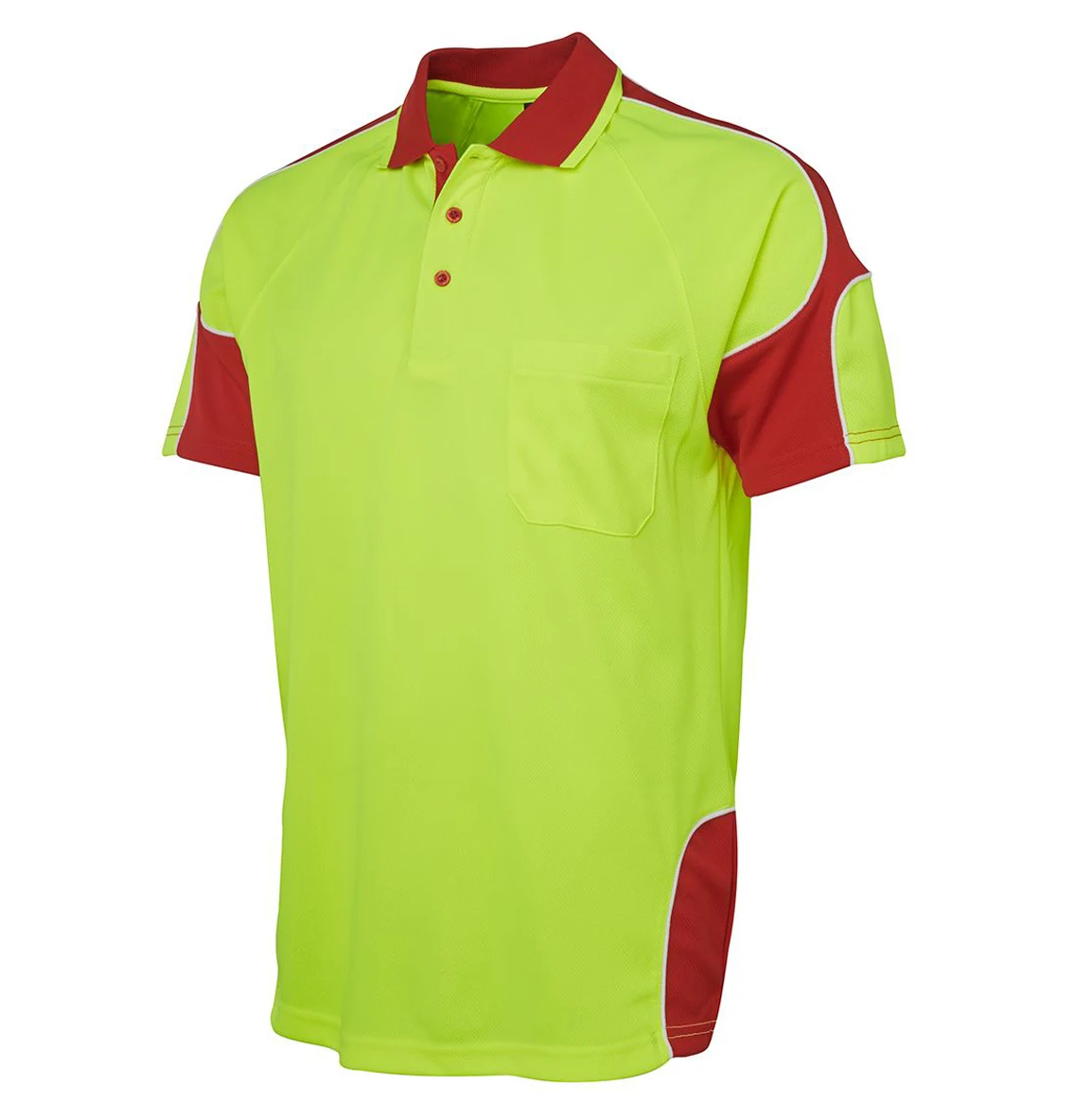 Hi Vis Reflective Safety Work Shirt Mens Workwear Polo Shirt Fluorescent Yellow High Visibility Protective Reflective Safety Pol