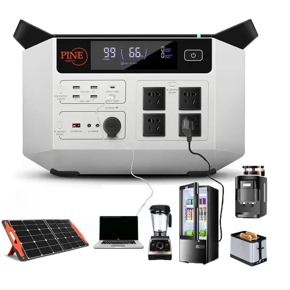 2500W  Portable Power Station Lifepo4 Solar Portable Power Station 2496Wh solar power battery storage systems For Home Outdoor