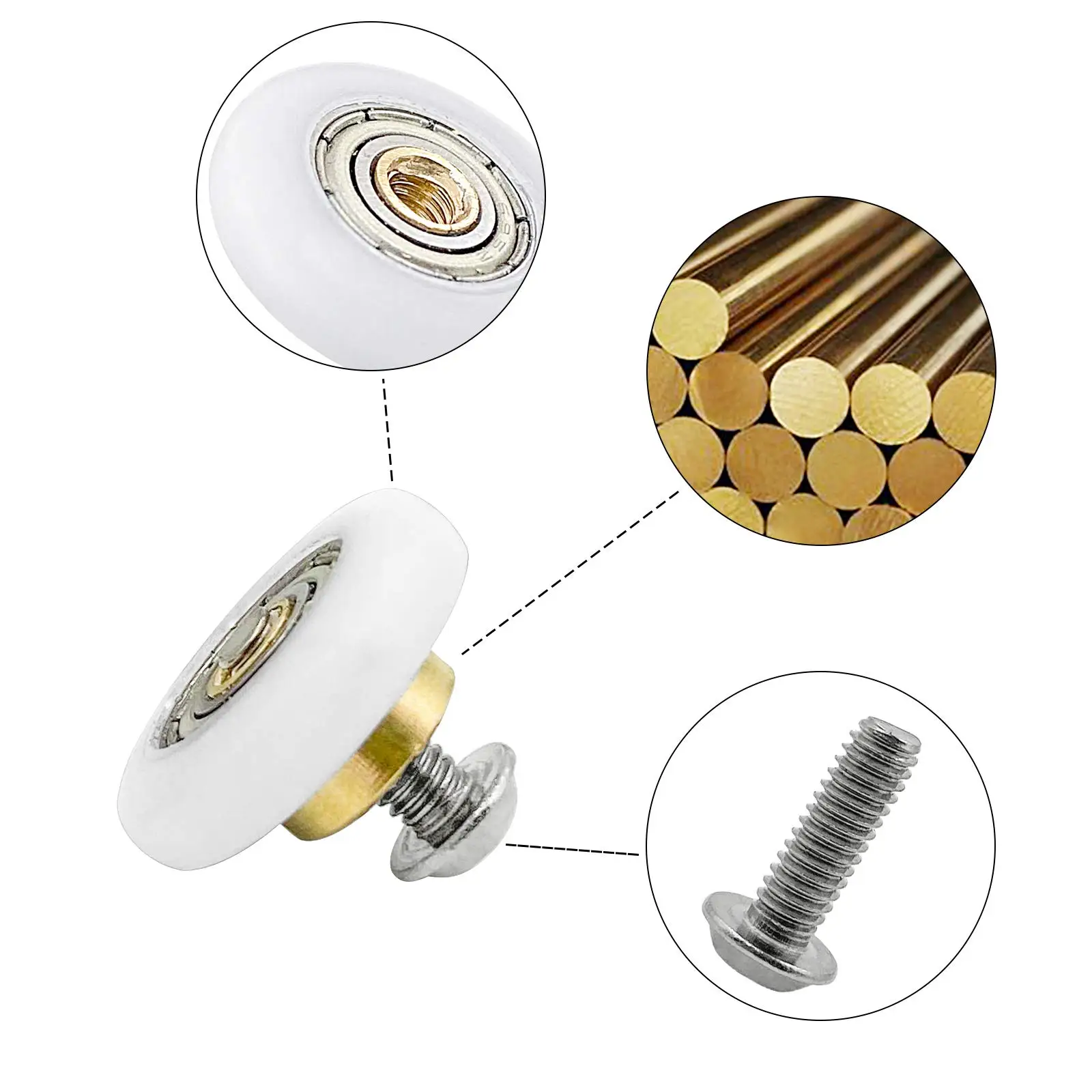 Hydrorelax Shower door roller replacement bathroom tray glass sliding door pulley strong load bearing capacity super silent