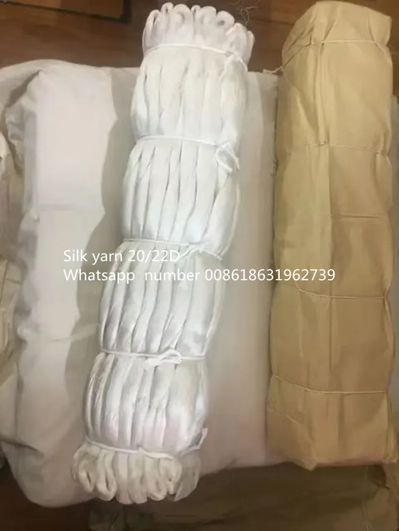 China 100% mulberry raw Silk Yarn 20/22D 4A 5A  factory price silk yarn manufacturer