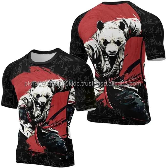 Custom Rashguards Short Sleeve Compression Rash Guard MMA Jiu Jitsu BJJ Grappling Base Layer Combat Shirt COMPRESSION WEAR