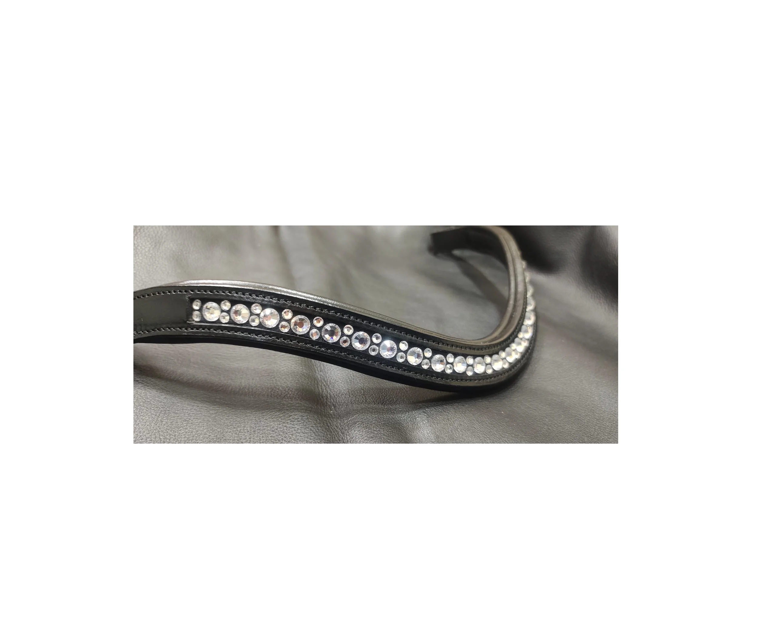 HORSE CRYSTAL BROW BAND Soft Padded Crystal Hot fix Rhinestones brow band