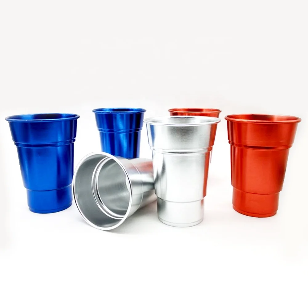 Custom Anodized Colors Aluminium Foil  Cold Cups Metal Cup For Beer Coffee Drinks Aluminium cup 12oz 16oz 18oz 20oz