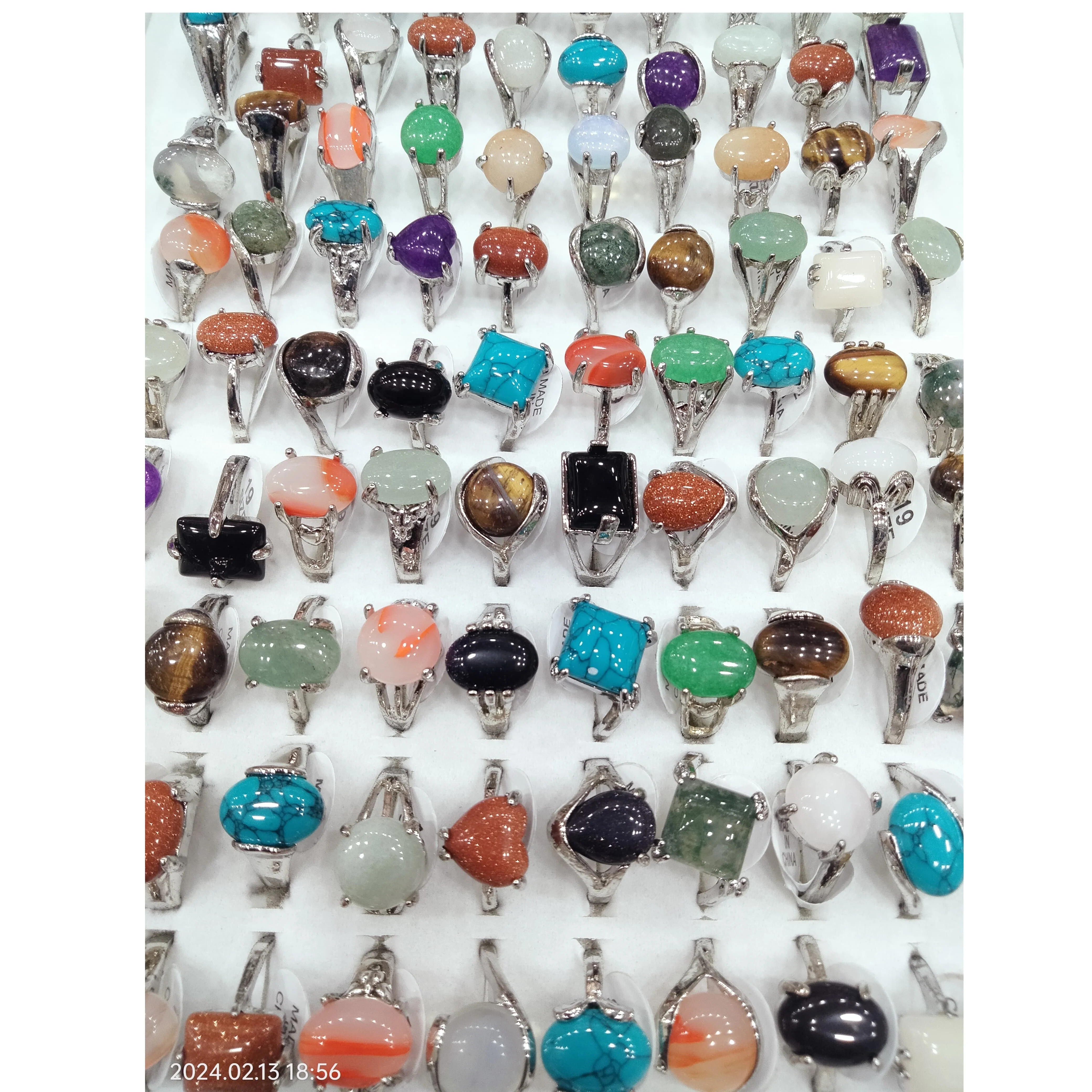 Cheap  Price Mix Crystal Finger Rings, fashion  mixed gemstone ring, wholesale jewelry luxury women ring gemstone crystal