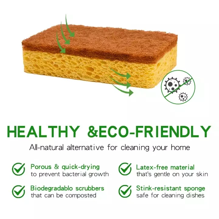 Biodegradable Dish Washing Cellulose Coconut Fiber Sponge For Kitchen Oem