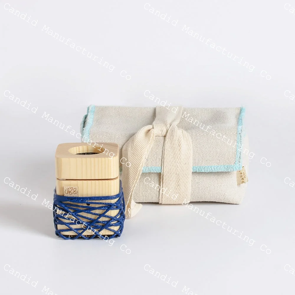 Small Travel Set Wooden Incense Burner with Brand New Micro-Size Mubkhar String Design Incense Holder