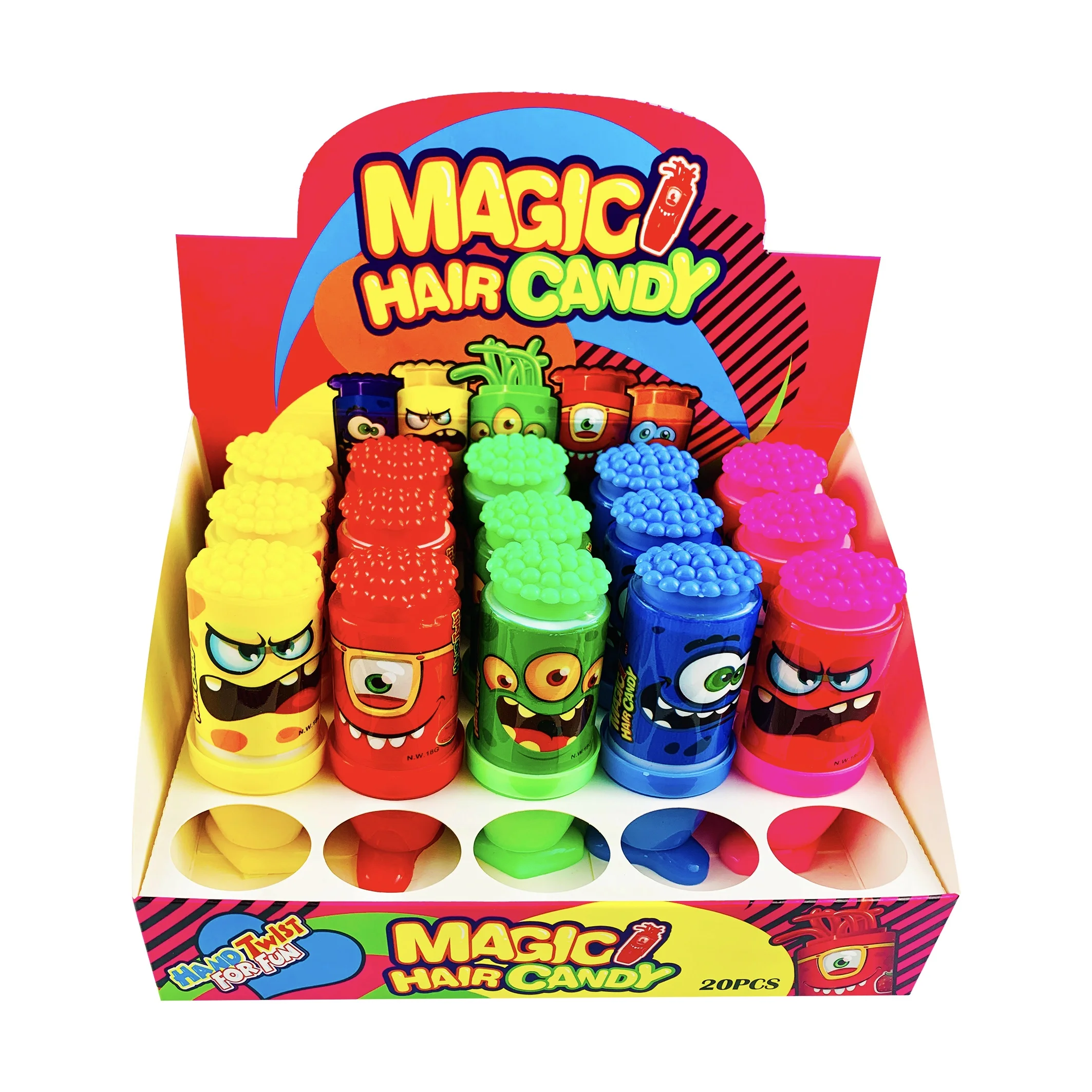 18g New Item Wholesale Crazy Magic hair Liquid Candy Fruity syrup Fruit Squeeze Jam Gummy candy OEM ODM squeeze gel candy