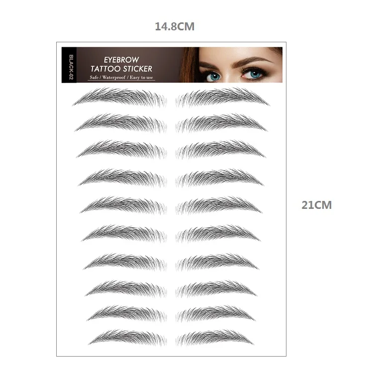 black and brown color waterproof  temporary tattoo eyebrow temporary tattoo stickers