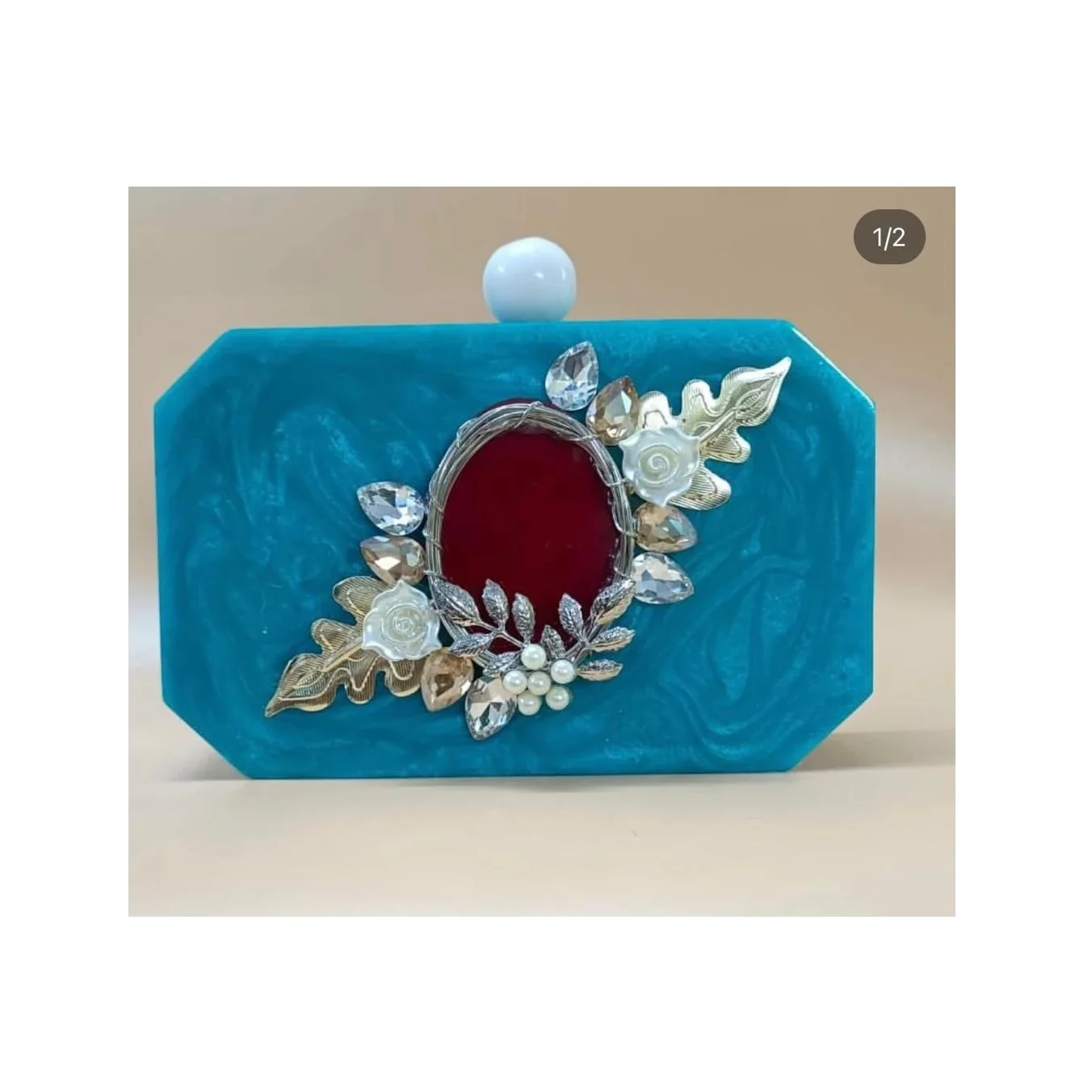 Best Quality Resin Clutch Colorful Bead Handle Clutch Bag Fashion Evening Purses For Women Handbags bag High Quality luxury bags