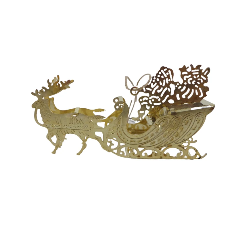 Wholesale Metal Hanging Ornament Gold Plating X Mas Tree Hanging Rendeer For Christmas & Tabletop Decor Handmade in Bulk