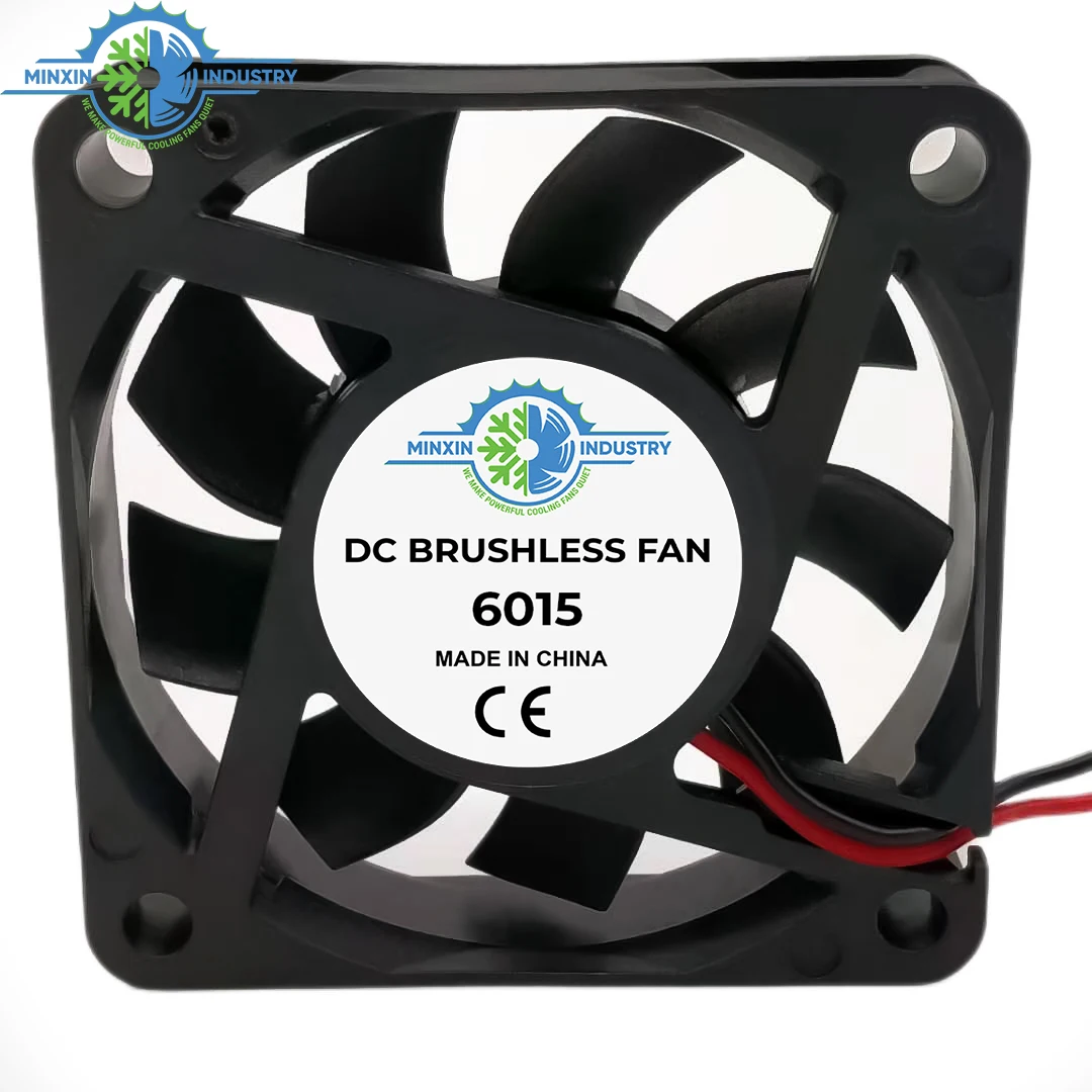 60x60x15mm 12V Low Noise High Speed DIY Industrial Axial Flow Fan DC Brushless Fan for Micro Projectors and Exhaust Ventilation