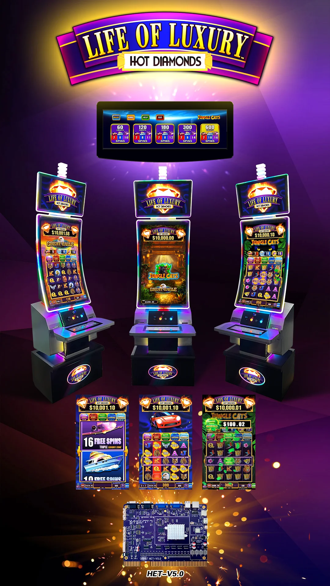 Life of Luxury - Hot Diamonds Vertical game machine game games arcade