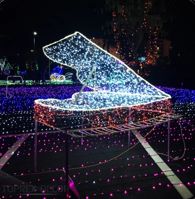 Toprex decor 3d large motif light musical notes harp piano guita sculpture Led Holiday Light Decoration Products