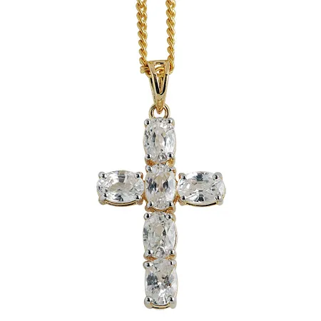 Latest collection design pure gold plated 925 sterling silver zircon white cross pendant manufacturer at wholesale price