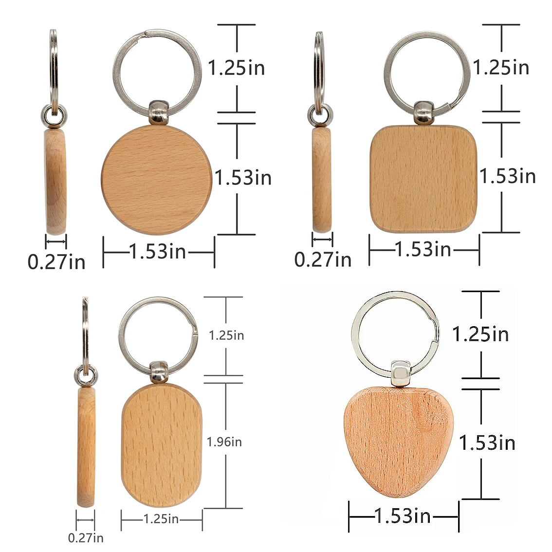 Blank DIY Natural Wood Slices-Wooden Keychain Blanks Wood Rounds for Lase Engraving Ornaments