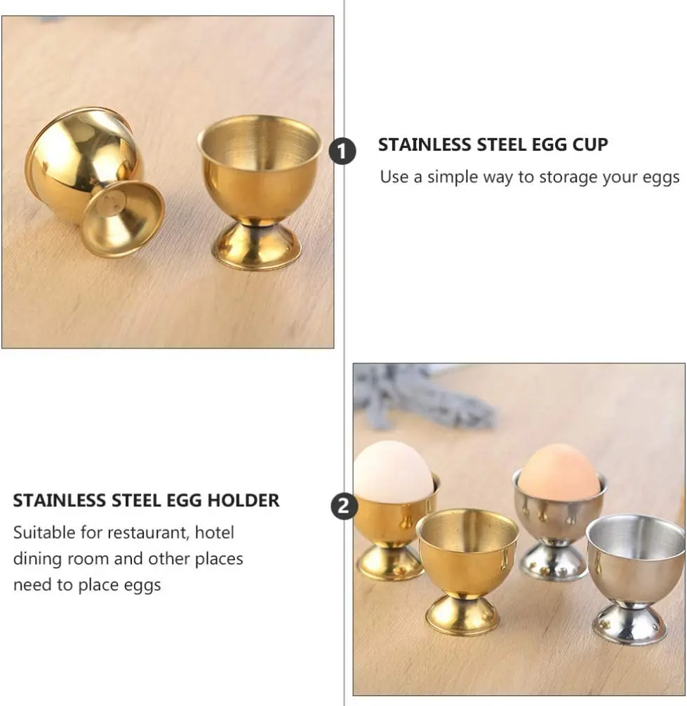 Wholesale Prices Stainless Steel Egg Cups Egg Cup Holder Set for Soft Boiled Eggs Tray Kitchen Tool with Customized Logo