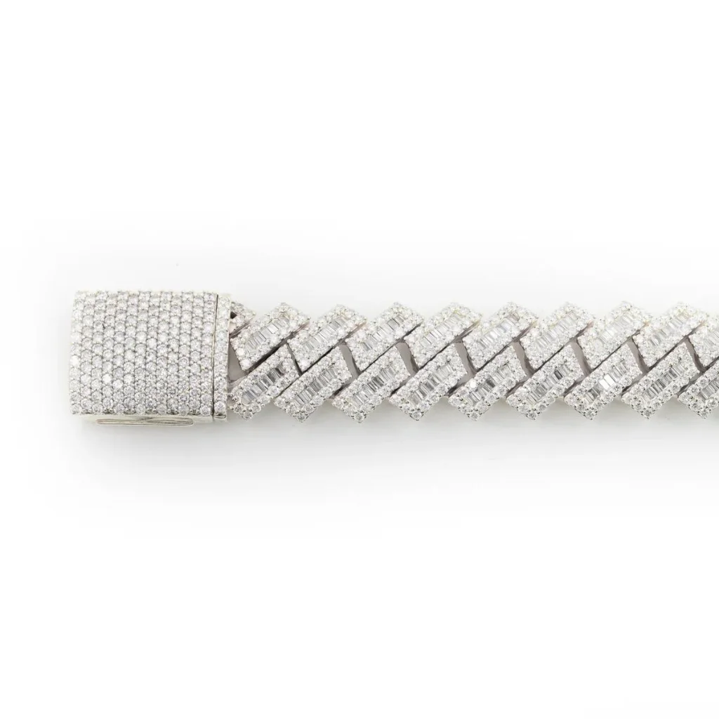 Custom Design 925 Sterling Silver Natural Diamond Pretty Bracelet Trending Stylish Jewelry Miami Cuban Link Hip Hop Bracelet