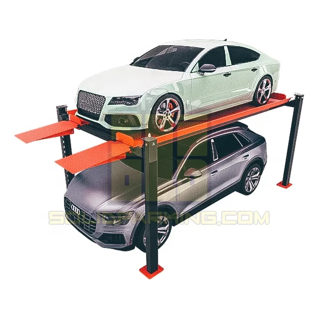 4-Post Hydraulic Car Lifter Simple Parking System for 2 Cars Elevator Type Truck Lift Car Elevator