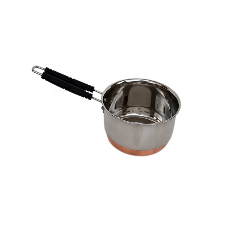 Finest Quality Stainless Steel Sauce Pan Elegant Design Flat Base Stainless Steel Copper Bottom Sauce Pan Cookware With Handle