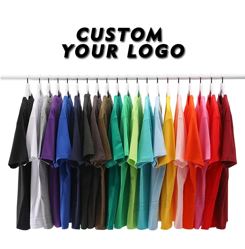 High Quality Blank Unisex t shirt promotional organic t-shirt drop shoulder Custom logo customised label TShirts shirts