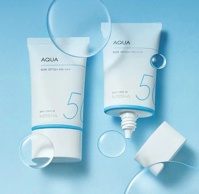 Korean Skin Care Products Beauty Cosmetics Missha Sunscreen All Around Safe Block AQUA Sun 50ml