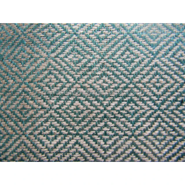 Hand Made Finishing Dark Green Moccasin square Linen Fabric