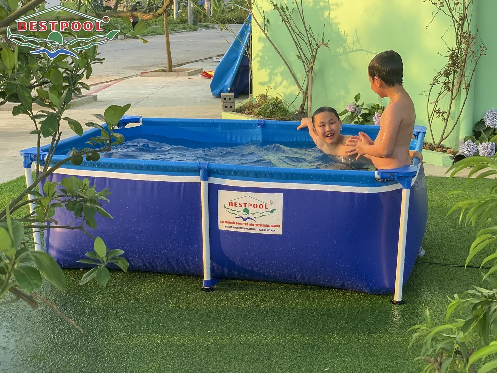 Summer Vacation Kids Blue Big Hot Selling Rectangle BESTPOOL Mini Swimming Pool BP50012 for 2 to 3 people