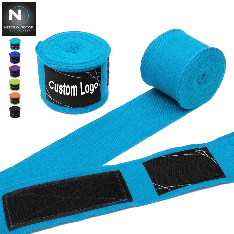 Custom Logo Low Price Inner Fitness Elastic Easy Cotton Tape Boxing Hand Wraps By NEEDS OUTDOOR