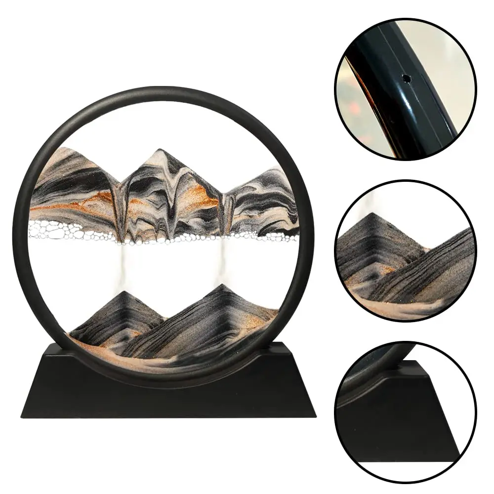 Moving Sand Art Sand Art Decor Picture Glass Liquid Wall Painting 3D Deep Sea Sand scape Natural Landscape in Motion Display