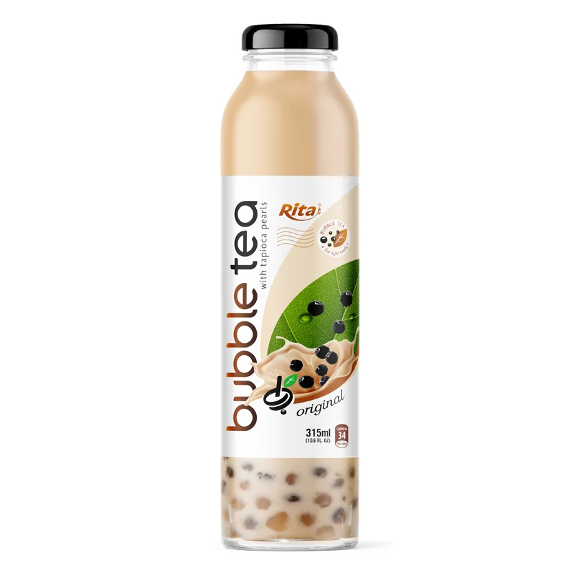 Wholesale Bubble Tea With Taro Flavor 315ml Glass Bottle Factory In Vietnam Ready To Drink