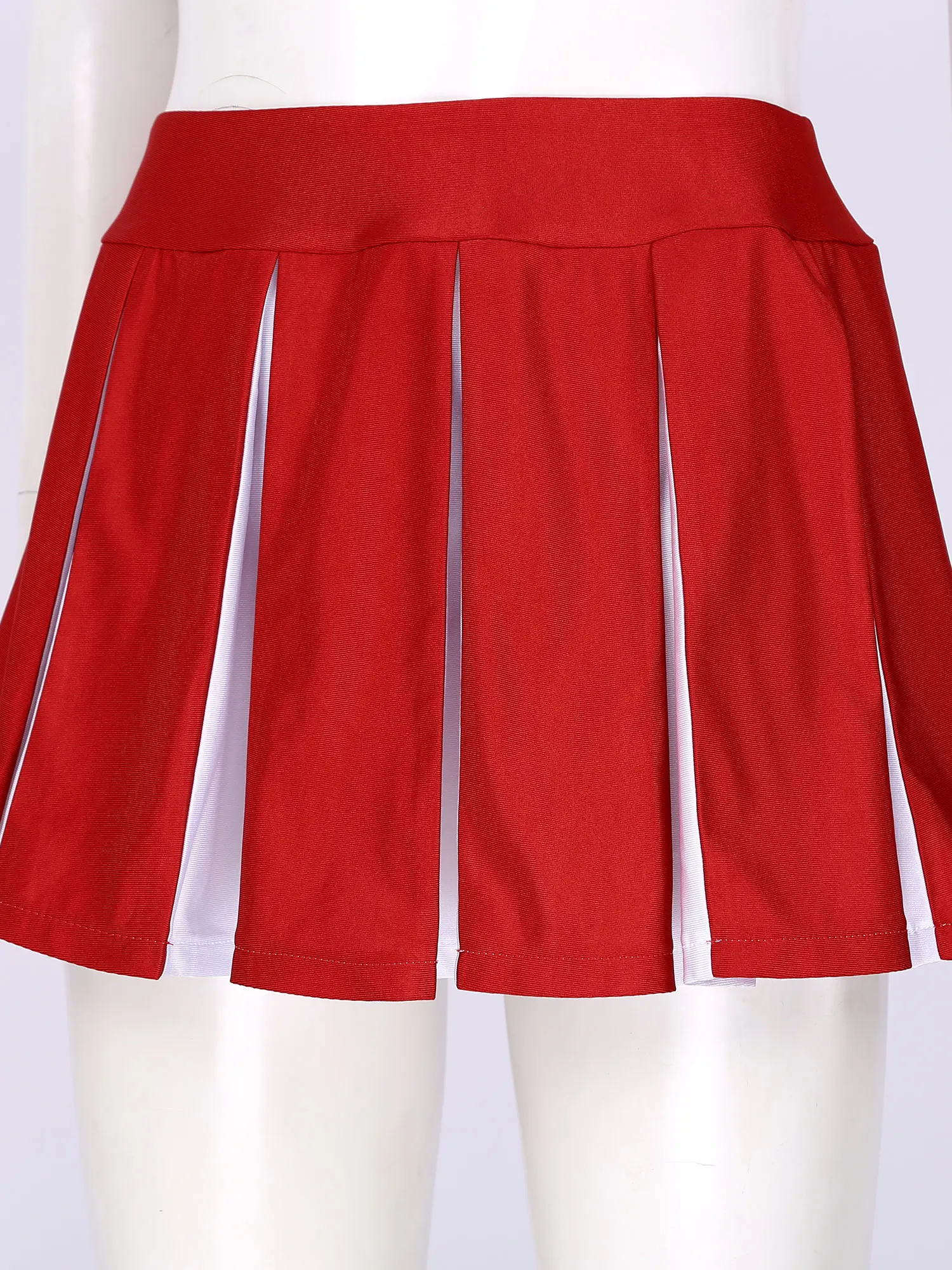 Unique custom sublimated cheerleading uniform round neck with closing button in crises cross top style cheerleading uniform