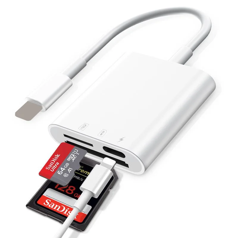 SD Card Reader Cameras tf Reader Dual Slot Photo graphy Memory Card Adapter for Phone Pad