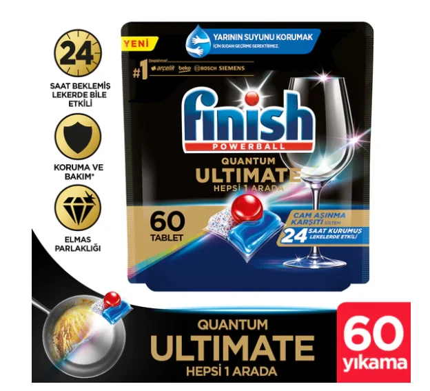 DISHWASHER MACHINE TABLET DETERGENT FOR FINISH QUANTUM ULTIMATE PODS TABLET