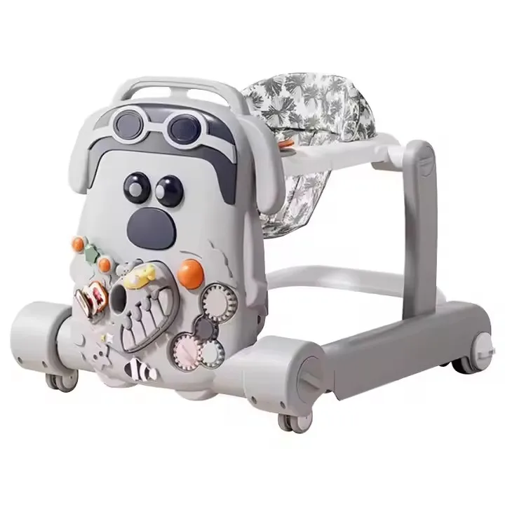 Baby walker anti-O-legs multi-functional walker anti-rollover trolley baby can sit folding to learn to walk