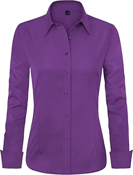 WOMEN & GIRLS Shirt LONG SLEEVES  BUTTON & COLLAR Woven Cotton 100% Vietnam Manufacturer  Cheap PRICE