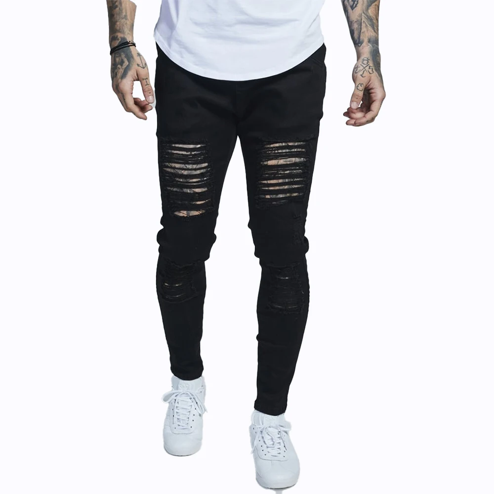 New Summer Men Skinny Jeans Light Blue Mens Denim Super Stretch Skinny Fit For Men Wear Street Fashion Elastic Pant Trouser