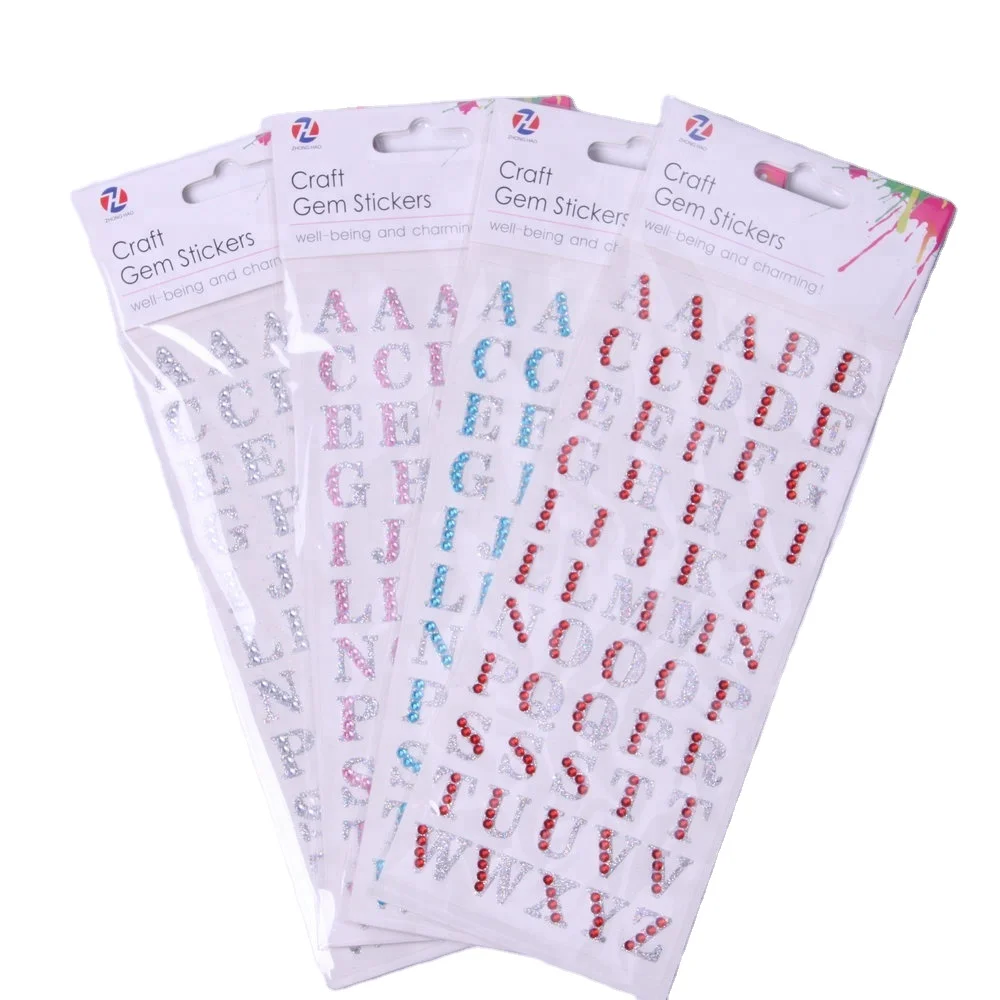 letter glitter sticker car mobile motorcycle self-adhesive acrylic rhinestone alphabet sticker