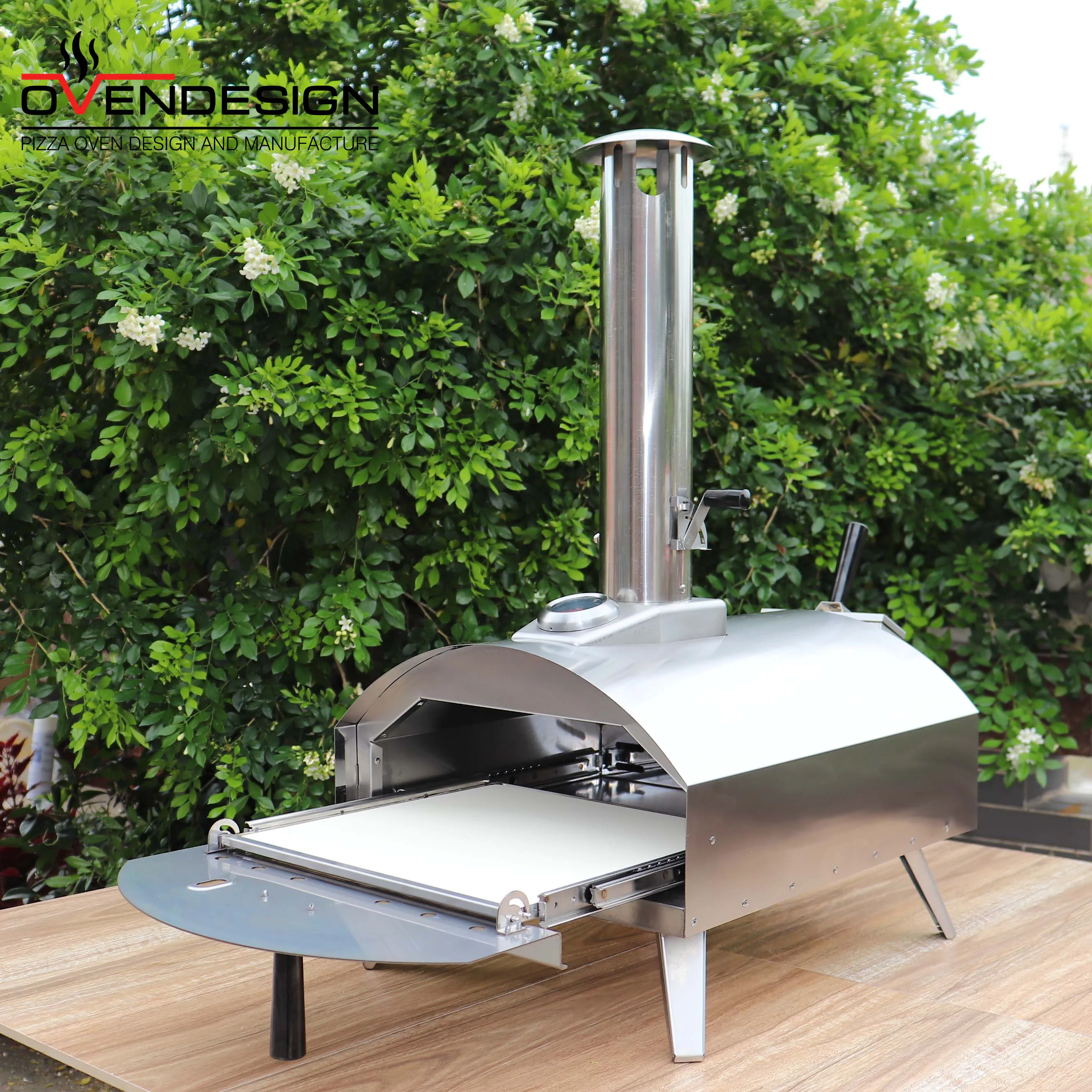 Good Price Stainless Steel 13 Inch Mini Pizza Maker Oven Outdoor Wood-fired For Tracks With Rectangle Pizza Oven Pan