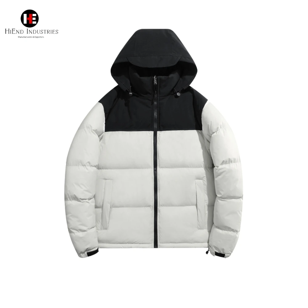 Men Winter Puffer Jacket Manufacturer Hooded Cotton Windproof and Thickened for Enhanced Warmth Ideal Work wear for Cold Weather