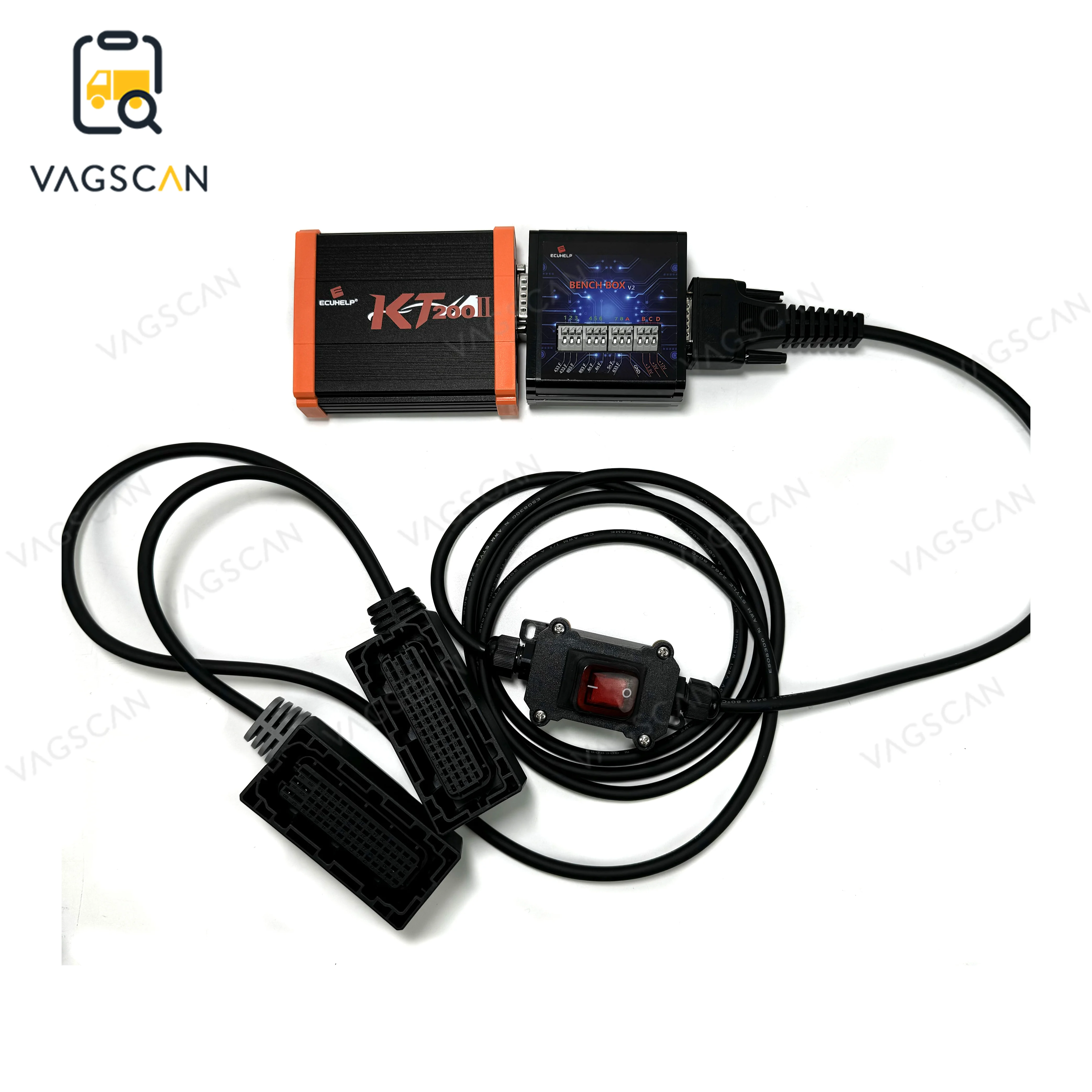 2024 For KT200 II KT200II With Offline Dongle Full Version ECU Programmer and Volvo Renault TRW EMS2.X Bench Cable diagnostic to