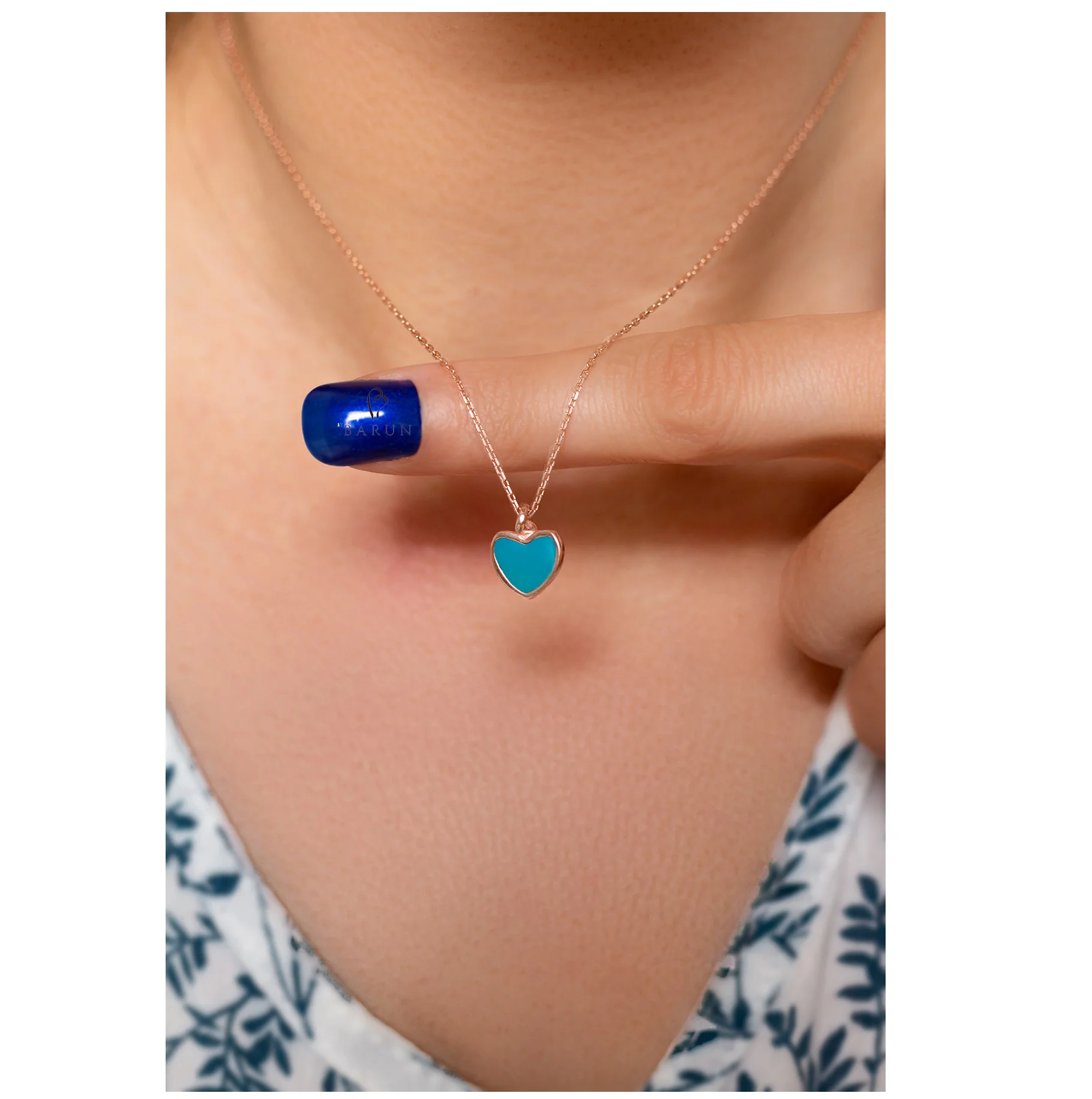 925 Sterling Silver Jewellery Necklace Neon Blue Enamel Necklace Pendant  Minimalist Love Necklaces Gift For Her