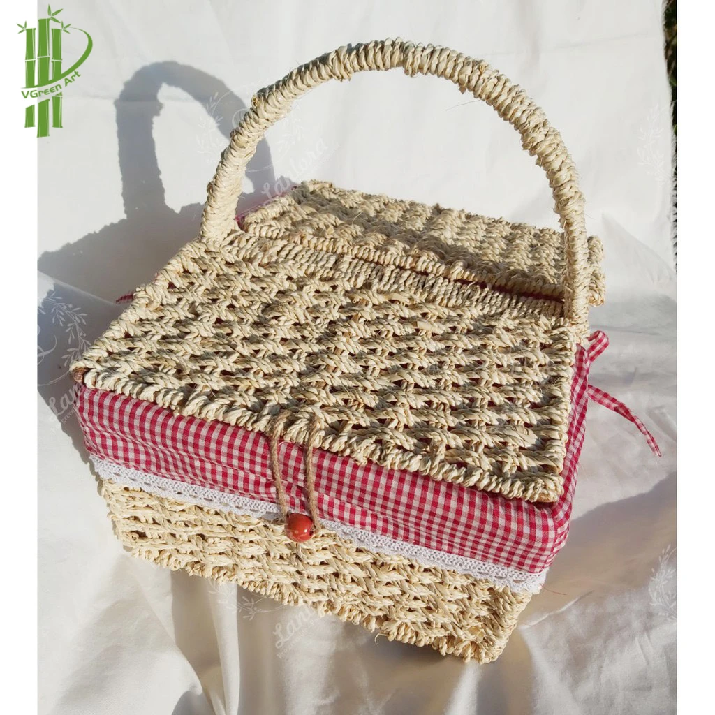 Picnic basket number VGA PC40 handmade bamboo basket VGREENART VIETNAM BRAND