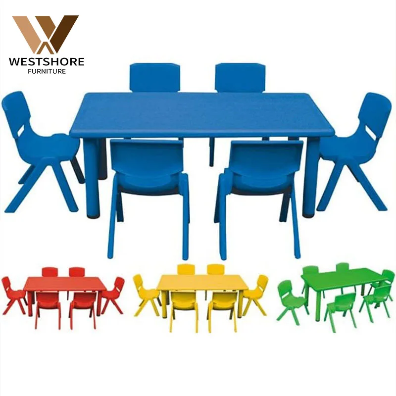 West Shore Colorful Nursery School Furniture Kids Study Table Plastic Tables And Chairs For Sale