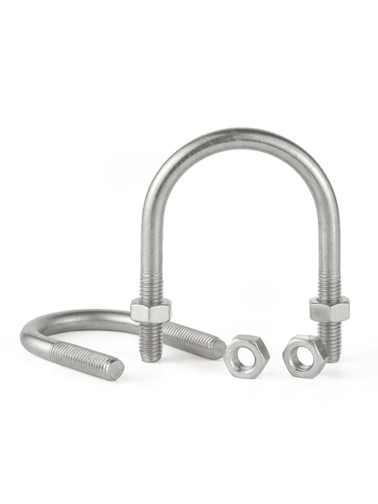 High Strength Din3570 Stainless Steel M8 Square U Bolt Custom Size for Industrial Use Hardness Metric System Measurement