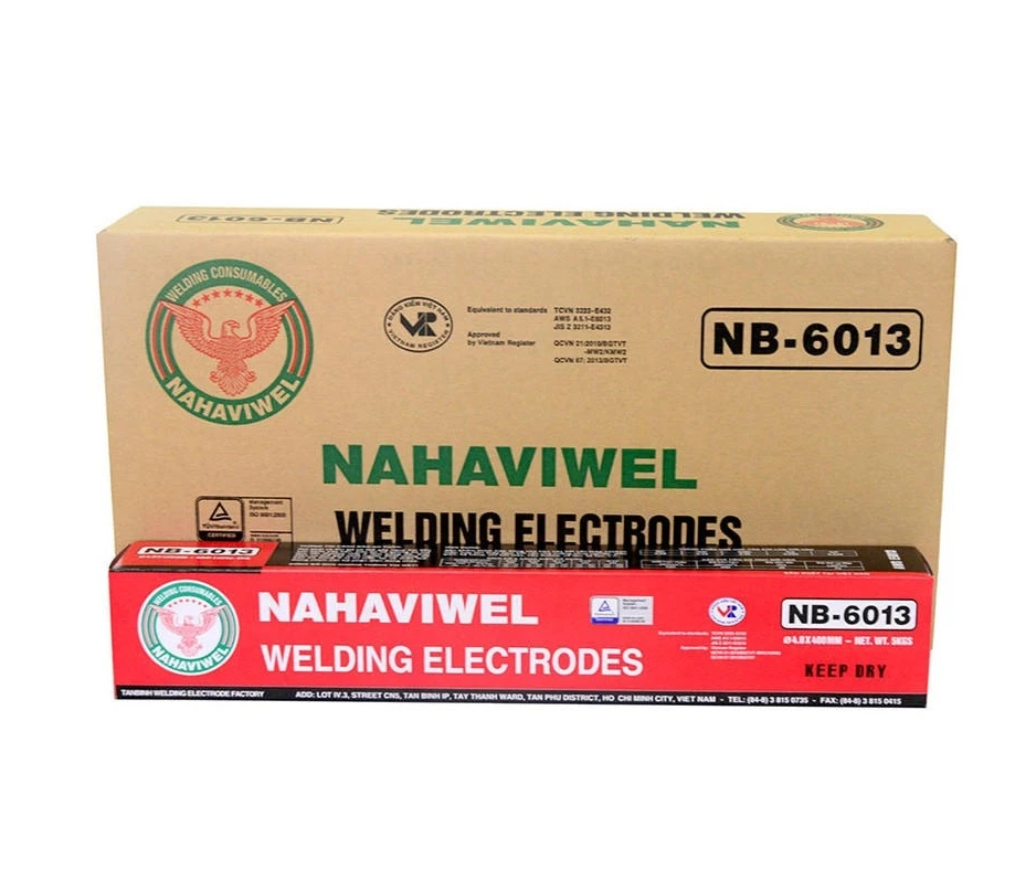 Hot Selling LESS SMOKE HIGH QUALITY NAHAVIWEL NB-6013 4.0MM AWS E6013 WELDING ELECTRODE in Vietnam