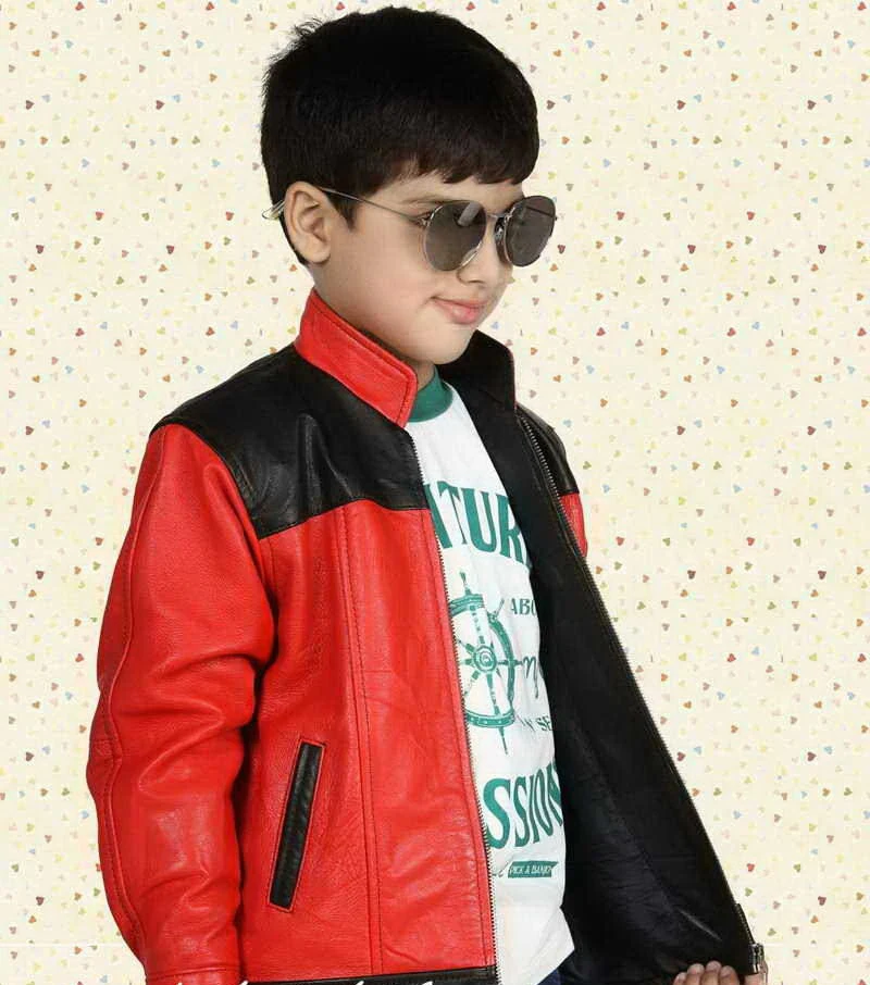 Kids Baby Princess Solid Full Sleeve Zipper Leather Top Jacket Children Fashion Boy Outwear Jackets