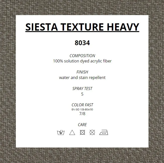 100% Высококачественная окрашенная Акриловая ткань для наружной мебели и садовых украшений, текстура сиесты, тяжелая темно-серая